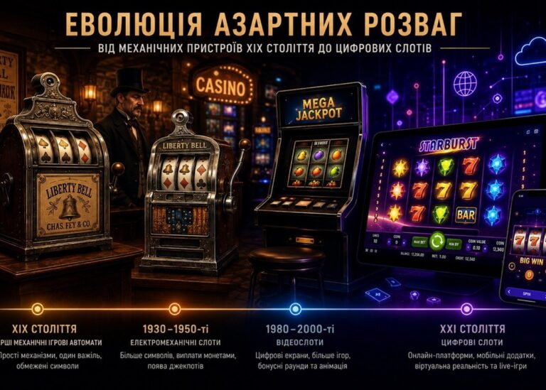 РекламаЕволюція азартних розваг: від механічних пристроїв XIX століття до цифрових слотів