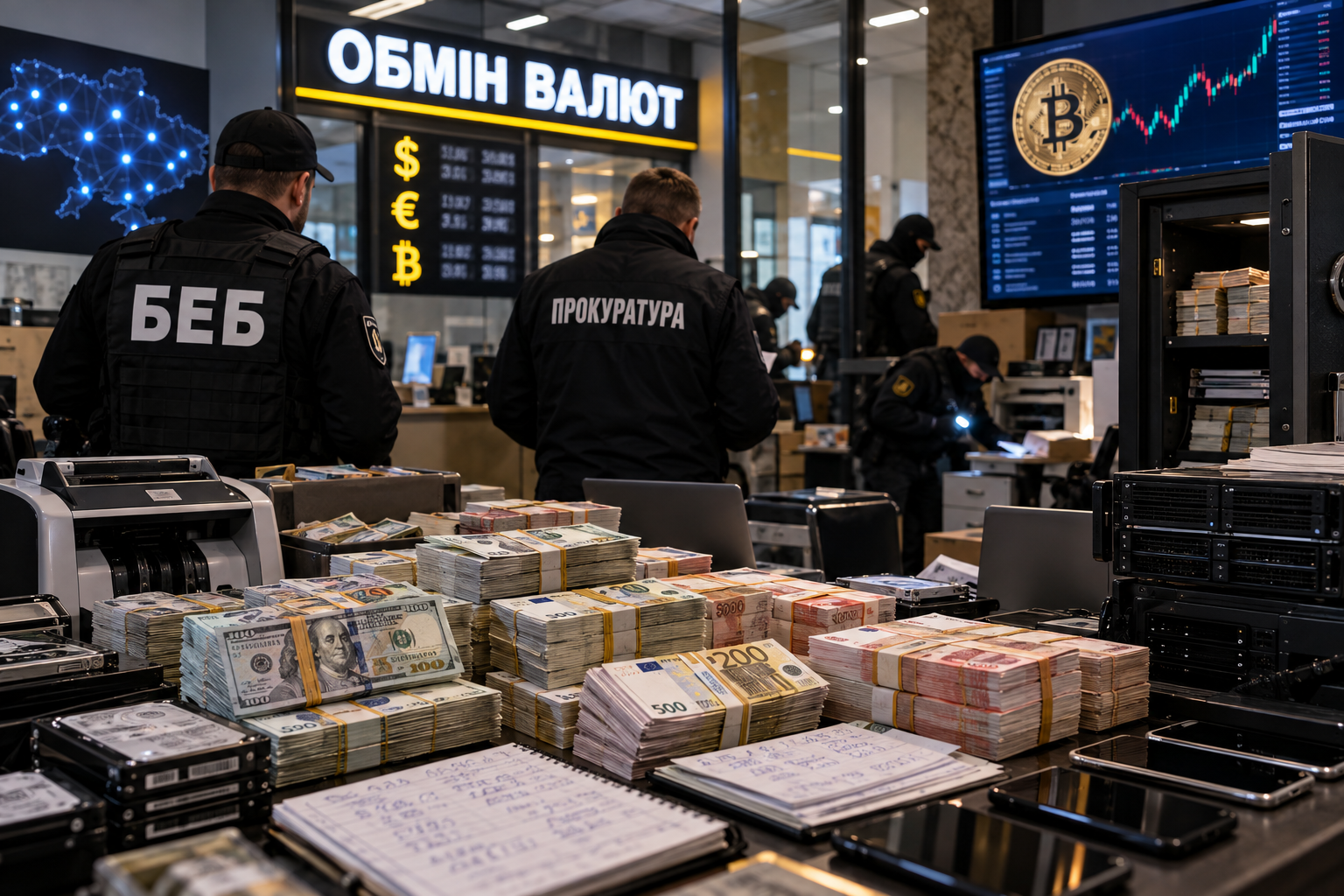 Мільярдні тіньові схеми під прикриттям обмінників: ОГП та БЕБ викрили масштабну мережу з виведення коштів на понад 630 млн грн готівкою